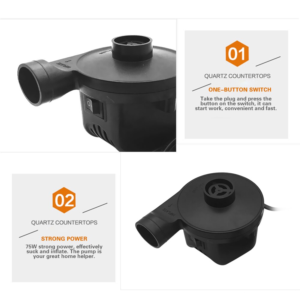 Portable Air Pump 12V Electric Air Pump Multifunctional for Inflatables Mattress Raft Bed