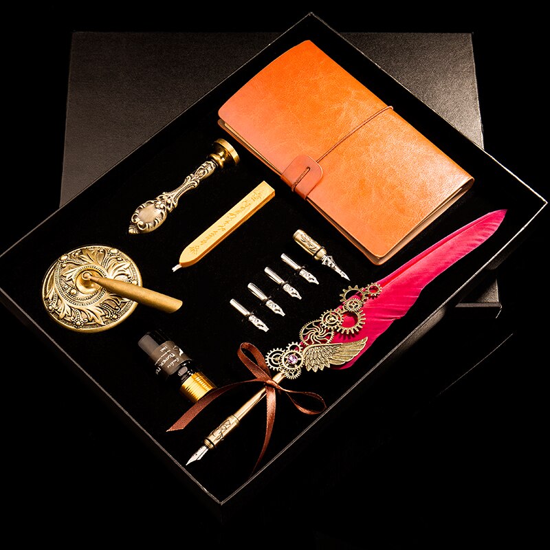 Reservoarpenna box reservoarpenna vintage pennuppsättning reservoarpenna bläckuppsättning reservoarpenna bläck kontorsmaterial bläckpennor för att skriva
