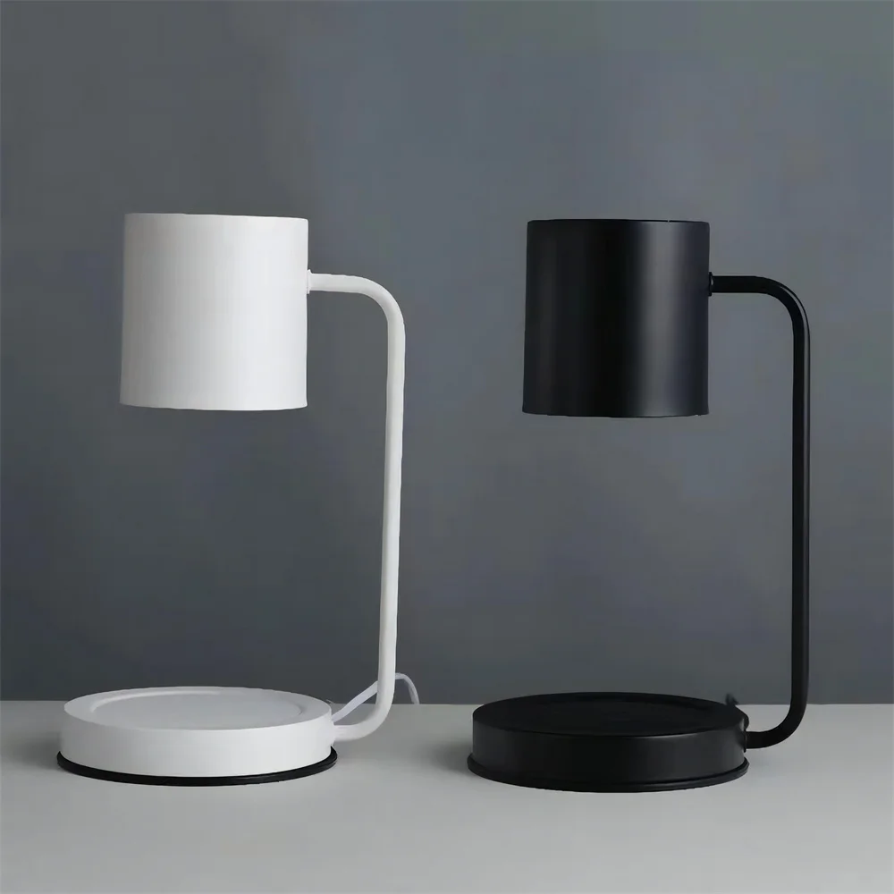 Enkel bordslampa dimbar ljusvärmare metall vaxbrännare retro smältvaxlampa 220v doftlampor skrivbordsbelysning