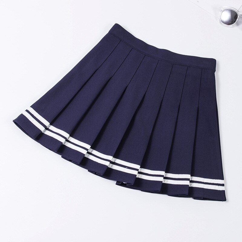 Tracksuit Tennis Skirt Women Elastic High Waist Japanese Style Cosplay JK Uniforms Baseball Skirt with Inner Shorts Sportswear: Color4 / S