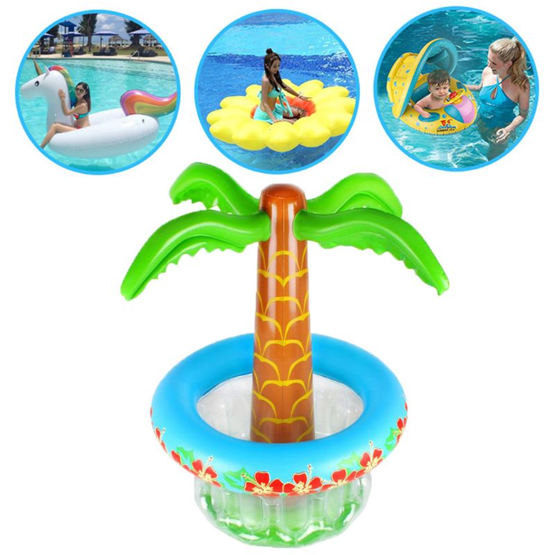 Inflatable Palm Tree Coolers Floating Drink Beverage Cooler for Summer Swimming Pool Beach Outdoor Party Theme Decoration