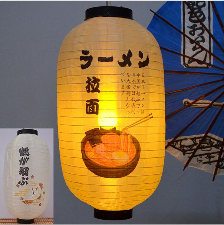 Japansk stil papirindretning lanterne vandtæt papirlampe hængende lys satin bar dekorativ pubhusindretning: 3