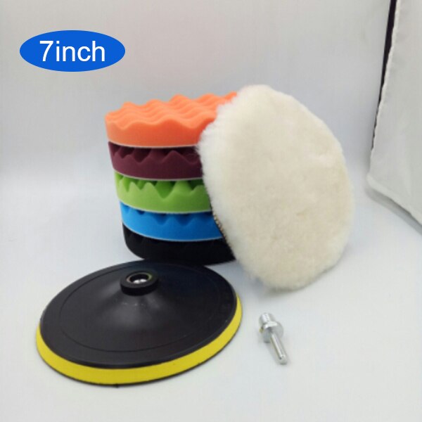 8pcs 3 4 5 6 7Inch Sponge Polishing Waxing Buffing Pads Kit Set Compound For Auto Car NJ88: 7inch