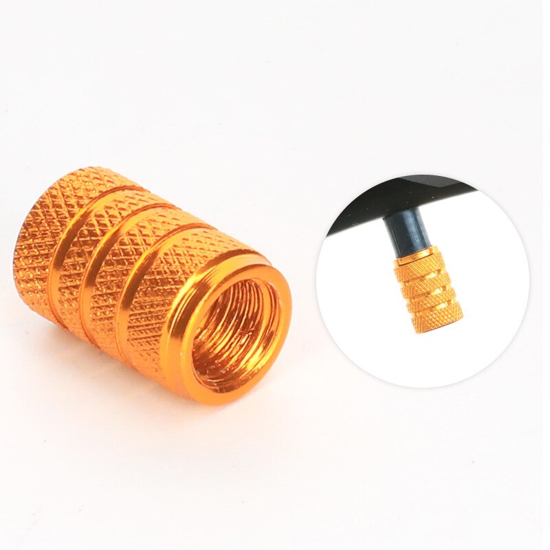 4PC Multi-Color Anodized Machined Aluminum Alloy Motor bike Bicycle Car Tire Valve Cap Dust Covers French Style Presta Valve Cap: B Gold 4pcs