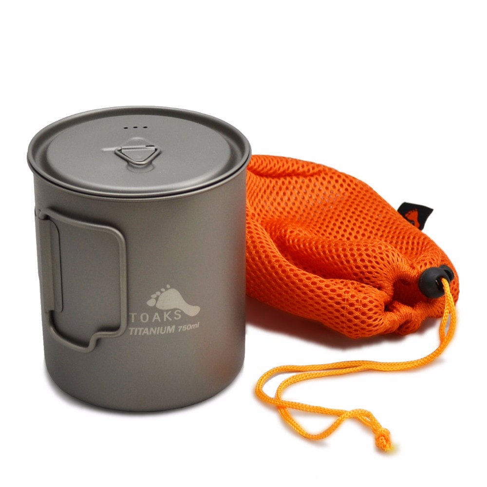 Toaks camping titanium pot 750ml kop ultralet bærbar titanium skål pot -750