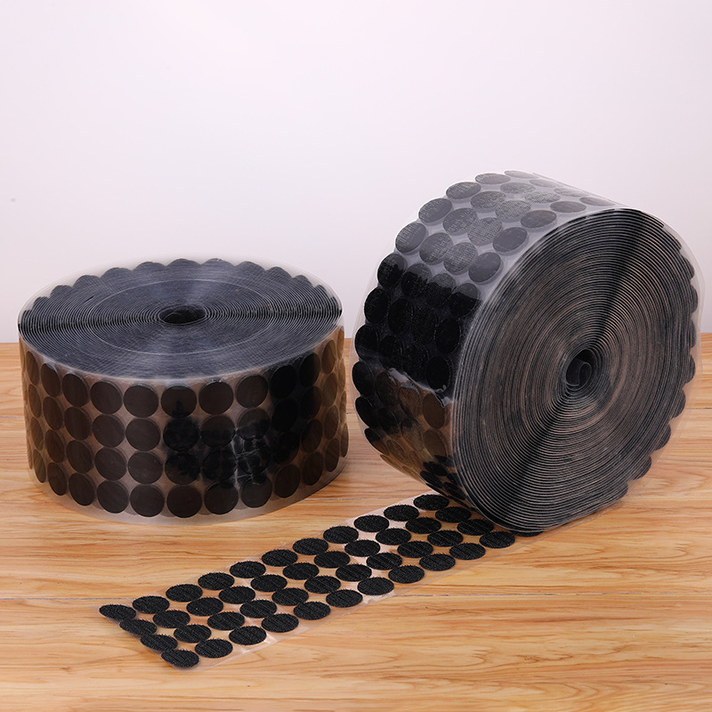 10-30mm Transparent Black White Dot Sticker Self Adhesive Fastener Hook and Loop Tape Nylon Strong Glue Belcro Adesivo Redondo: 20mm / black