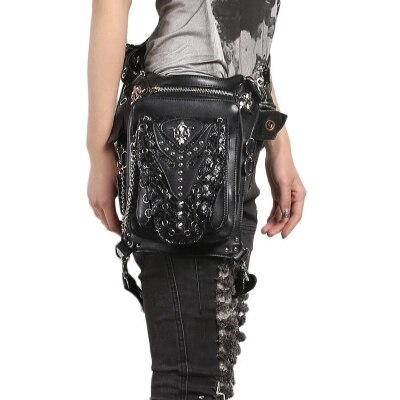 Steels Master Unisex Vintage Messenger Been Tas Leer Mode Schoudertassen Mobiele Telefoon Multifunctionele Reizen Punk Taille Zakken: Default Title