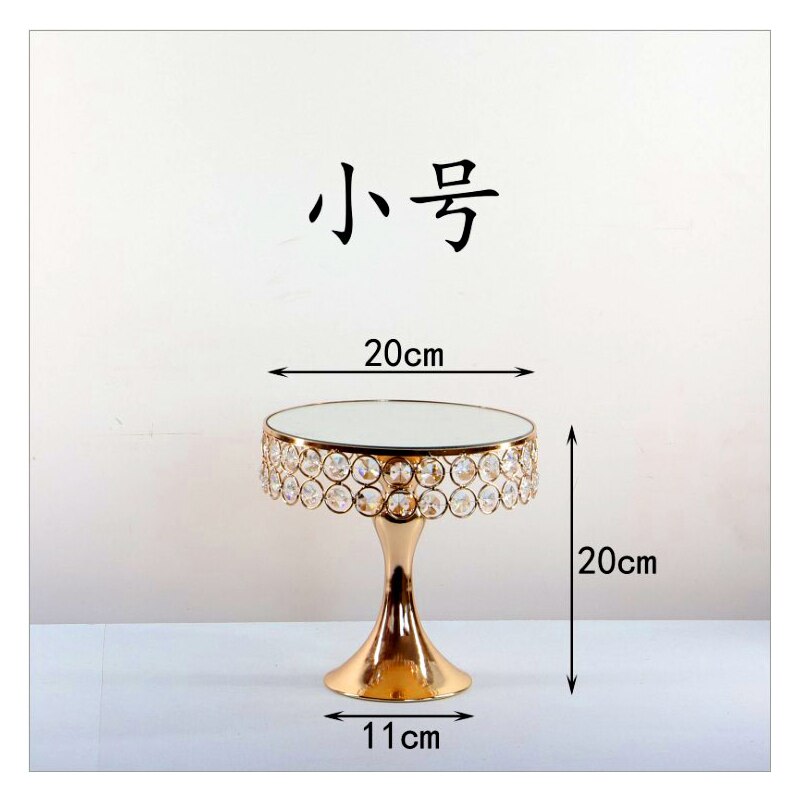 European Crystal Cake Stand Wedding Dessert Table Decoration Bakery Decoration Display Stand Birthday Party Cake Tray Decoration: Round shape-S