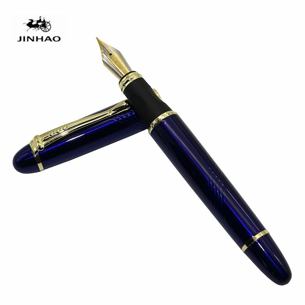 Jinhao X450 Iraurita Brunnen stift Voll metall Goldene Clip luxus stifte Schüler Schreibwaren Büro schule liefert: Schraube Blau