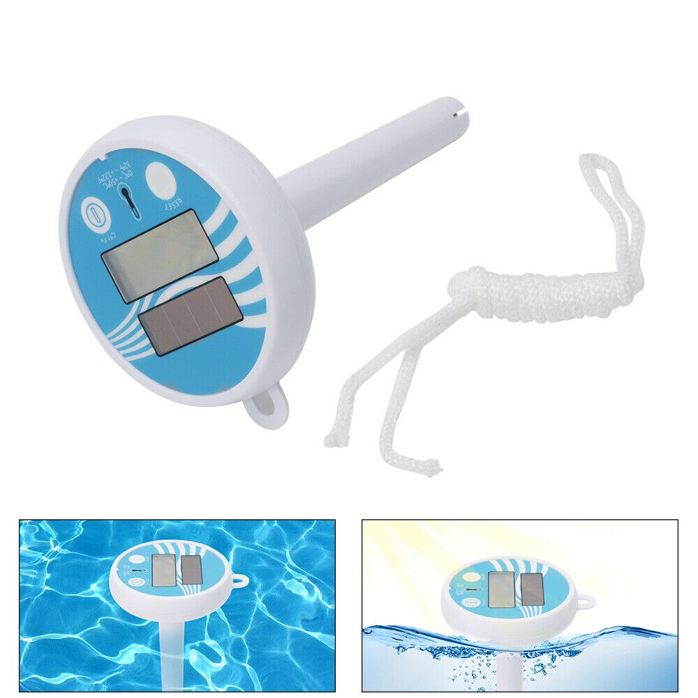 Solar Powered Digital Thermometer Swimming Floating Pool Accurate Water Temperature Gauge 19ing