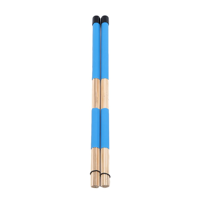 1 Paar Professionele Bamboe Land Jazz Ballad Percussie Drum Borstels Bundle Drum Sticks Met Rubberen Handvat 40Cm 5 Kleuren: blue