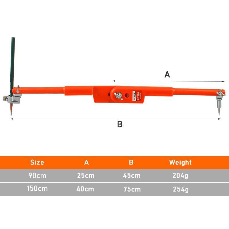 Carpenter Precision Pencil Compasses Large Diameter Adjustable Dividers Marking and Scribing Compass for Woodworking