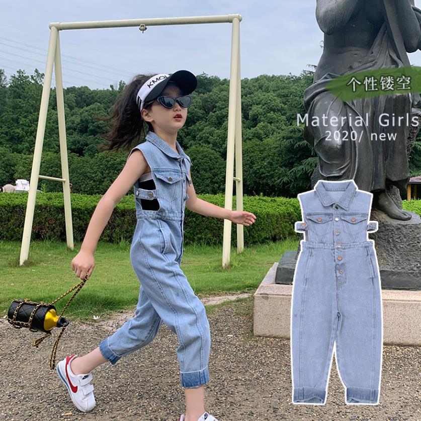 Del bambino del denim delle ragazze tuta 2020 di proprietà di nuovo modo di stile Coreano tute dei bambini del denim dei pantaloni vestiti adolescenti 4-14Y ws1682