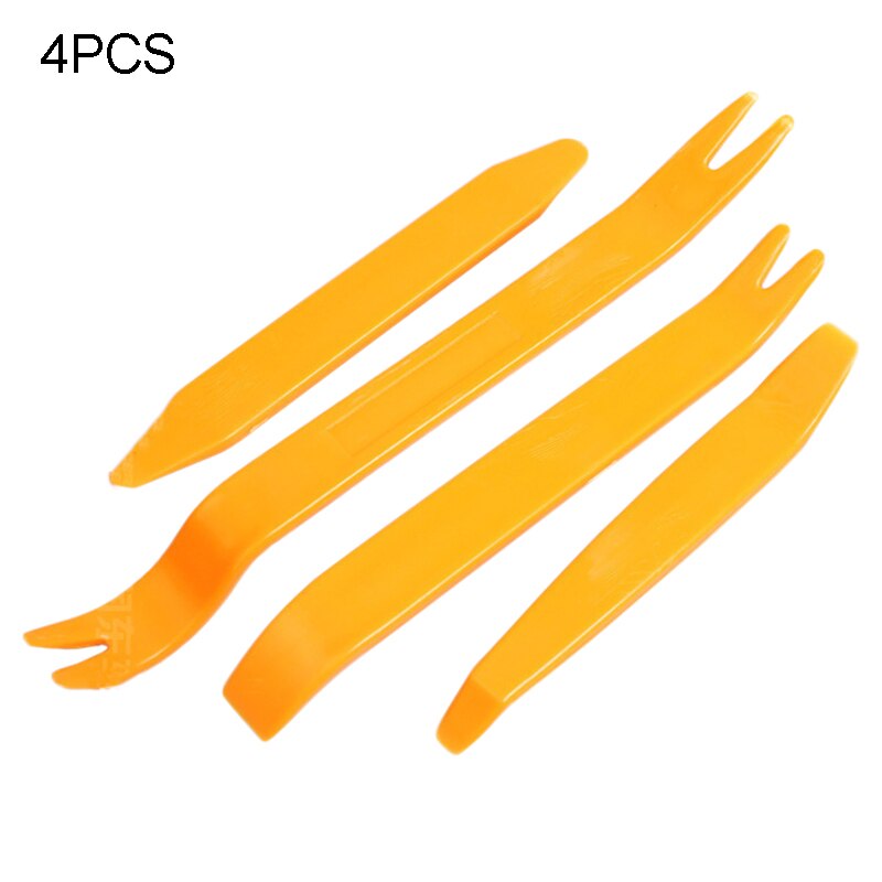 Herramienta de desmontaje de Audio para coche, kit de herramientas de extracción de embellecedor de Panel de Clip de puerta automática, palanca de barra de plástico, extractor de clavos para automóvil: yellow 4pcs