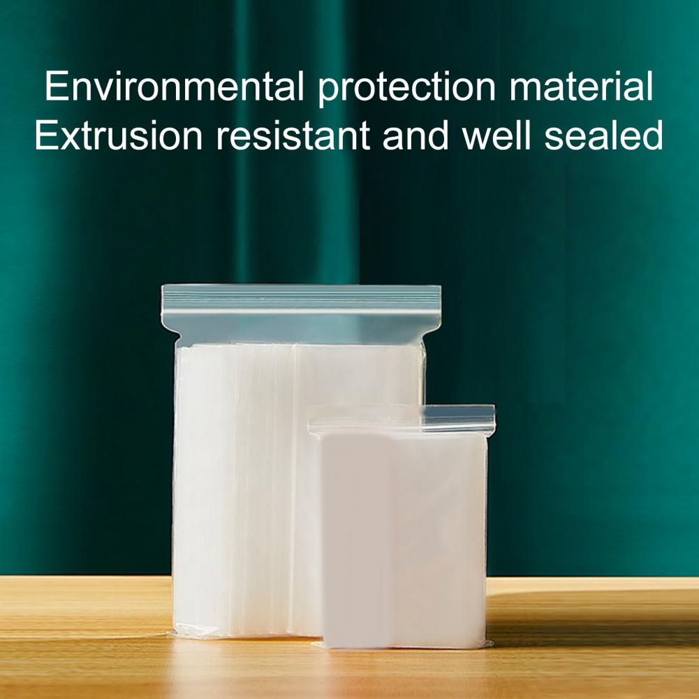 100Pcs/Set Zipping Plastic Bag Well Sealed Ziplocks Bag Zipper Sealing Bag Fresh Keeping Food Storage Pouch Gallon Bags