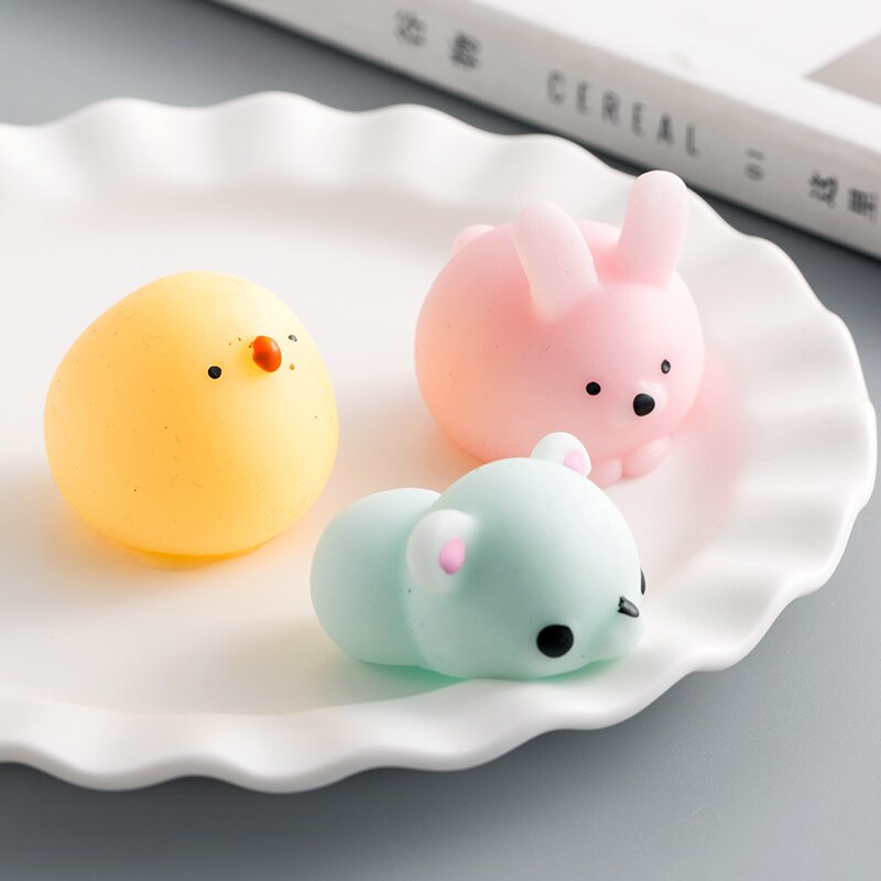 Mini Cute Animal Cat Soft Sticky Squeeze Toy Mochi Anti Stress Relief Funny Release Pressure Toy