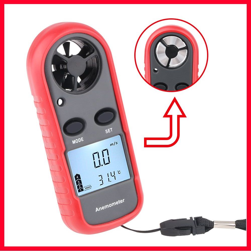 WINTACT Wind Gauge Meter Draagbare Anemometer Anemometro Thermometer LCD Digitale Hand-held Meten tool WT816-WINTACT