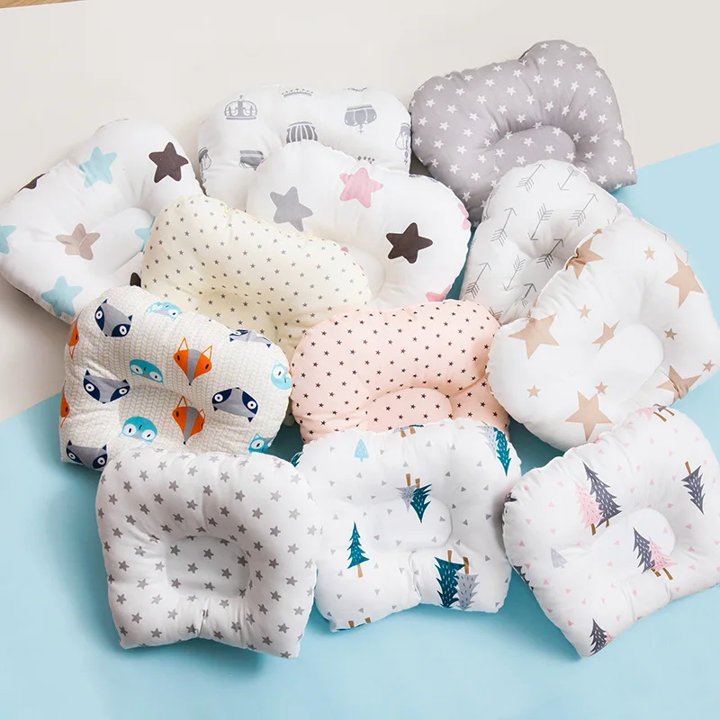 Baby Nursing Pillow Infant Newborn Sleep Support Concave Cartoon Pillow Printed Shaping Cushion Prevent Flat Head for 0-3 Year