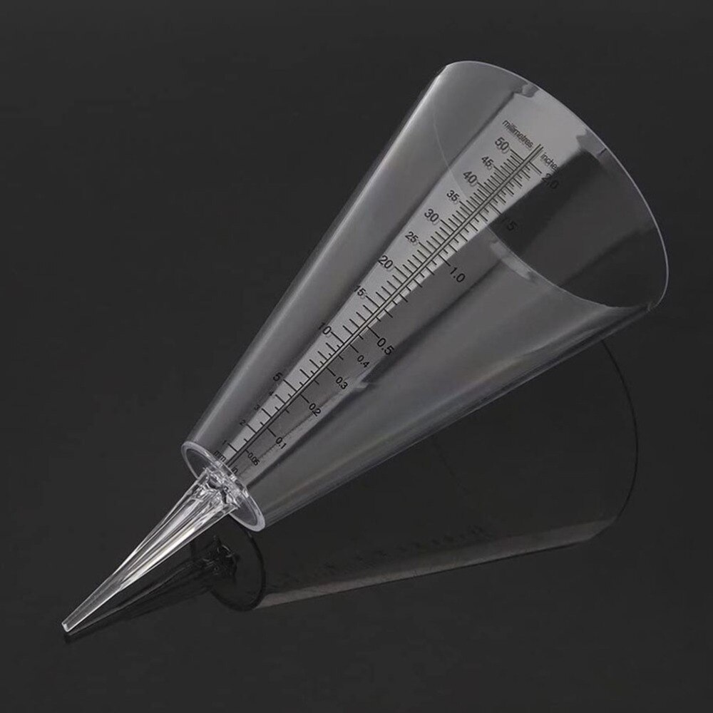 2pcs Cone Shaped Rain Gauge Plug Measuring Cup Transparent Rainfall Gauge