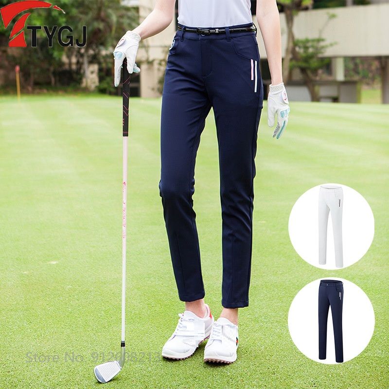TTYGJ Womens Golf Sports Trousers High Elastic Ladies Golf Pants Spring Casual Slim Fit Pencil Pant Breathable Fitness Sweatpant