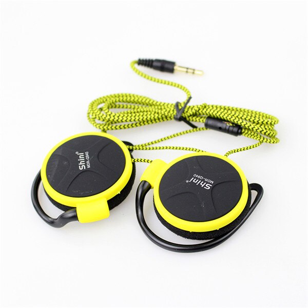 Shini-auriculares Q940 con conector tipo C, cascos deportivos de 3,5mm con gancho para la oreja para reproductor de música Mp3, ordenador y teléfono móvil,: YELLOW