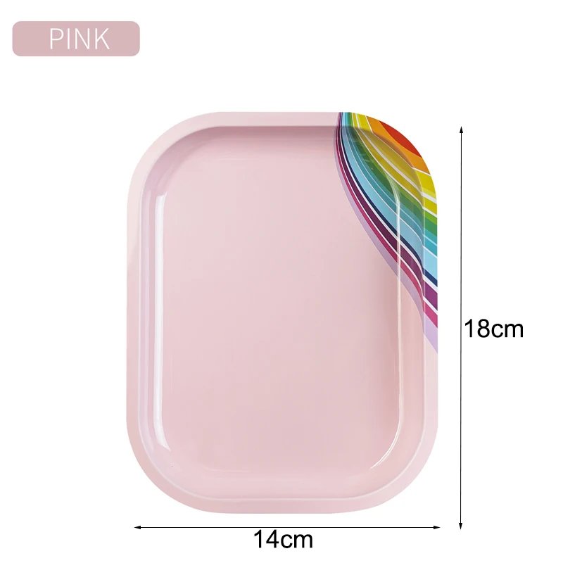 Cosmetic Storage Tray Manicure Nail Art Plate Stainless Steel Tweezers Clippers Pen Container Square False Nails Dish Tools: Light Grey