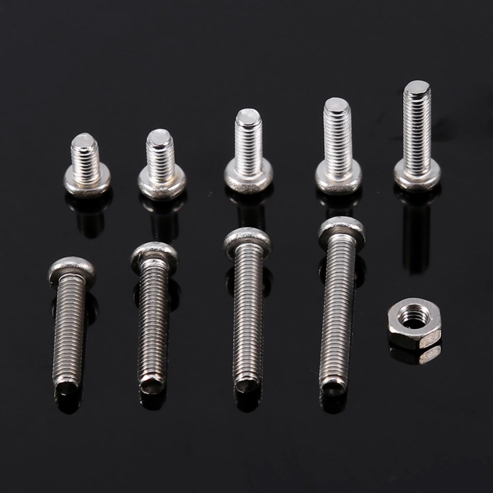 340pcs/Set M3 Stainless Steel Screws and Nuts Assortment Kit Set Pan Head Screw Bolt Set Furniture Connection