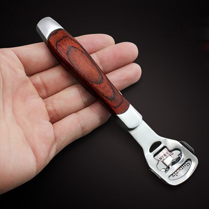 Máquina de pedicura y cuidado de pies con mango de madera, cortador de durezas, removedor de cutículas, cuchillas de afeitar, herramienta