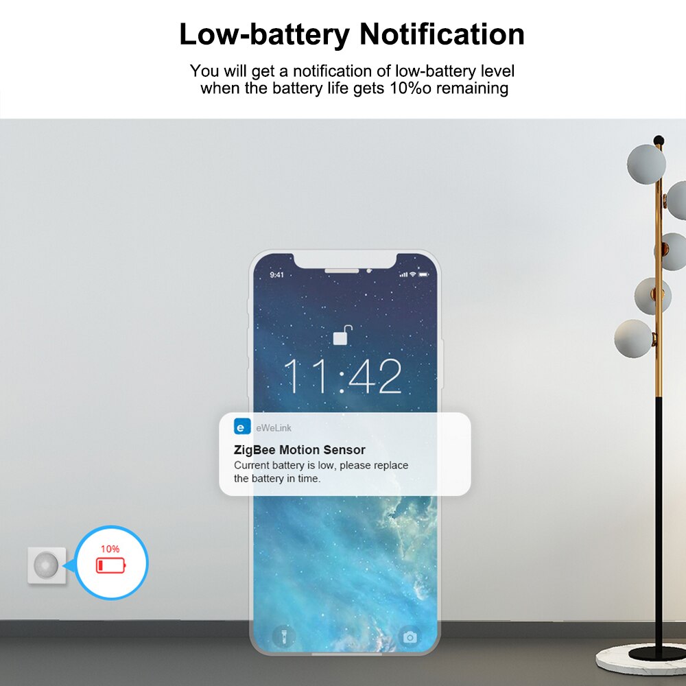 SONOFF SNZB-03 ZigBee Motion Sensor Detect Motion Trigger Alarm Alert Notifaication Works with SONOFF ZigBee Bridge eWeLink APP