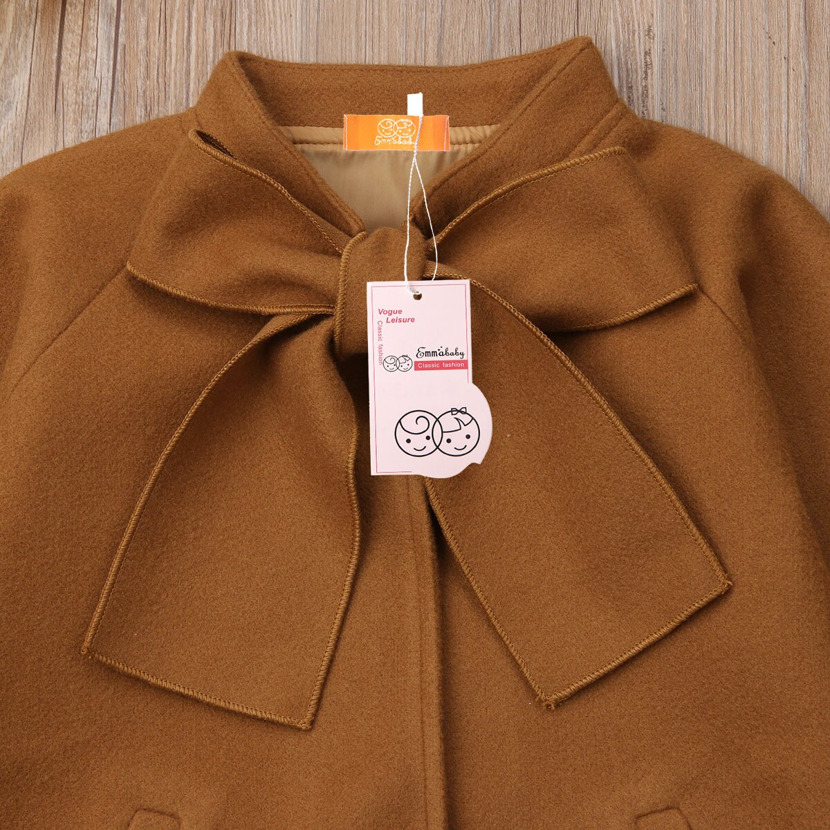 UNS Lagerbier Kind Baby Mädchen Winter Warme Wolle Bogen Mantel Mantel Outwear Jacke Kleidung