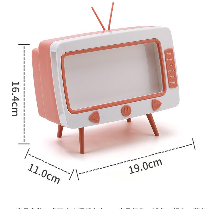 Boîte à mouchoirs de bureau, modèle Radio rétro, Vintage, distributeur de mouchoirs, rangement de serviettes, organisateur d&#39;ornement artisanal: Style C Pink