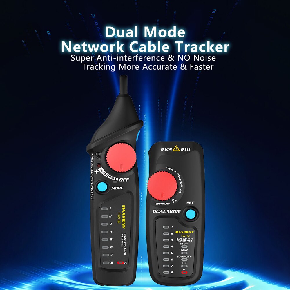 Network Cable Tracker Tester FWT82 Digital and Analog Dual Mode Analyzer Detector RJ45 RJ11 Ethernet LAN Tracer Line Finder