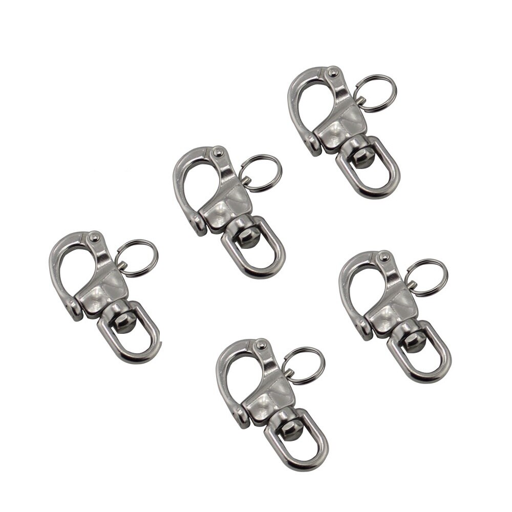 5PCS Quick Release Snap Shackle 316 Stainless Steel 70mm 87mm 128mm Heavy Duty Sailing Quick Release Swivel Trigger Snap Shackle