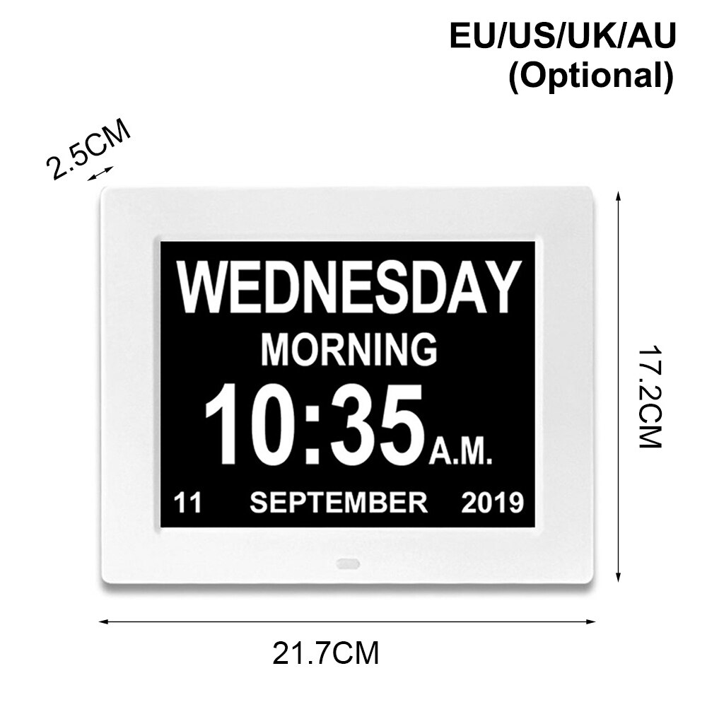Digital Alarm Clock LED Large Screen Display Home Decor Elderly Take Medicine Reminder Calendar Clocks for Alzheimer&#39;s Sufferers: AU