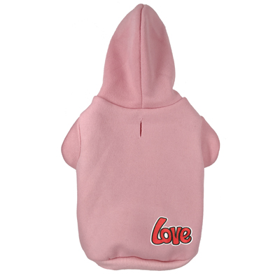 "Love" Embroidered pattern Pet Puppy Dog Clothes Hoodies Jumpers Tracksuits for Small Medium Dogs: Pink / XL
