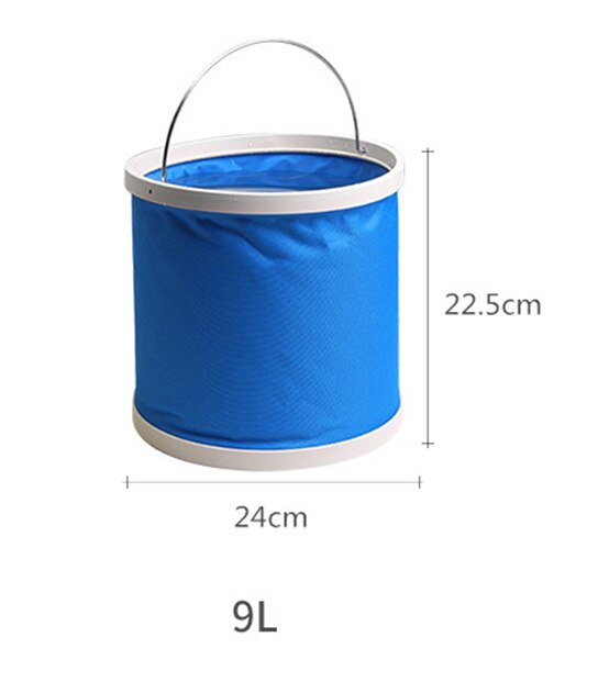 Folding Bucket car travel fishing large portable retractable washing bucket brush car compression bucket: 9L