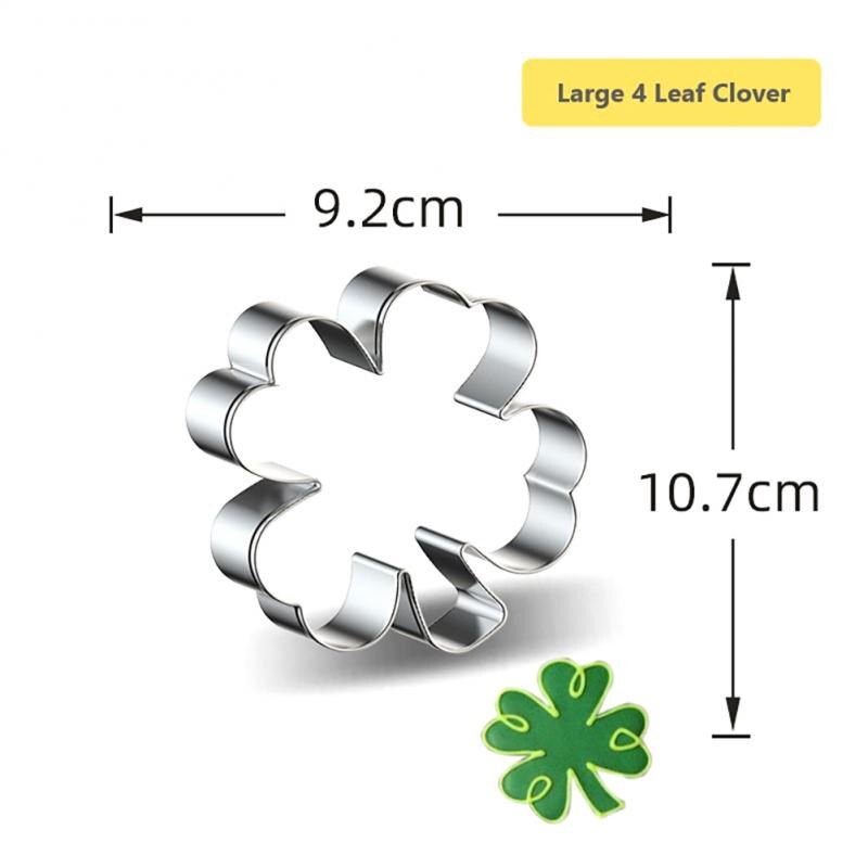 Stainless Steel Four Leaf Clover Shamrock Cookie Cutter St. Patrick&#39;s Day Biscuit Bread Molds Cookie Tools Bakeware Kitchen: 06