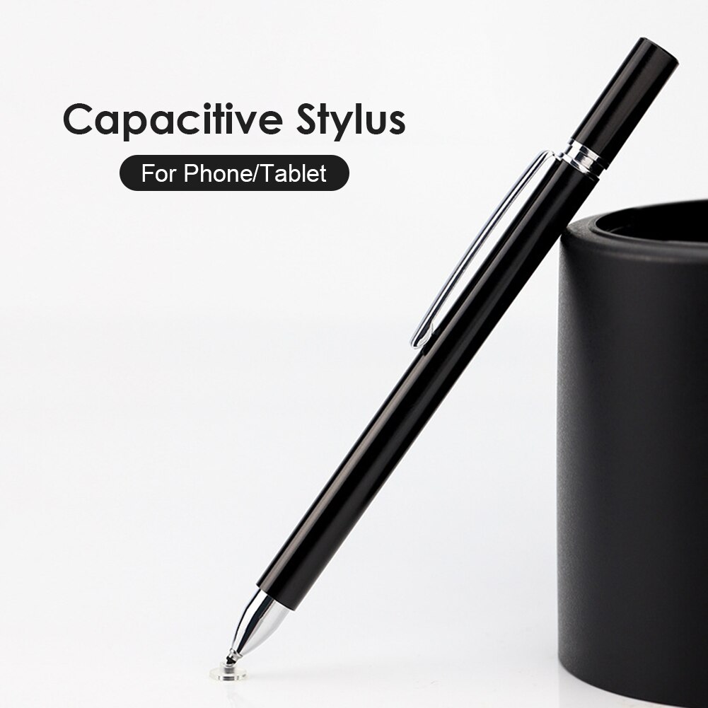 Disc Stylus Pen Touch Screen Disc Stylus Pen Capacitieve Touchscreen Stylus Zilver Magnetische Clip + Magnetische Cap