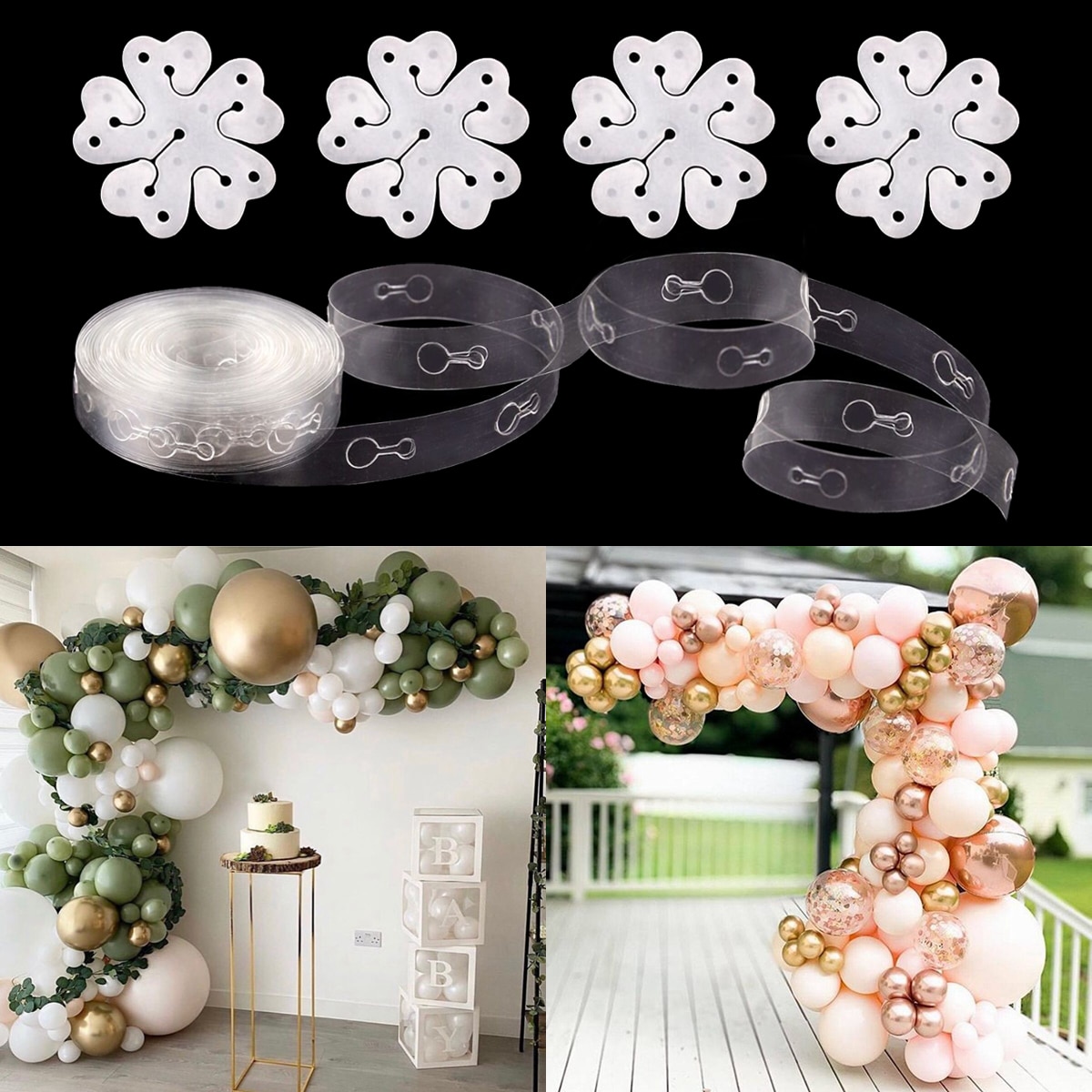 Balloon Arch Decor Plastic Balloon Clips Birthday Decoration Baby Shower Ballon Garland Chain Wedding DIY Baloon Accessories