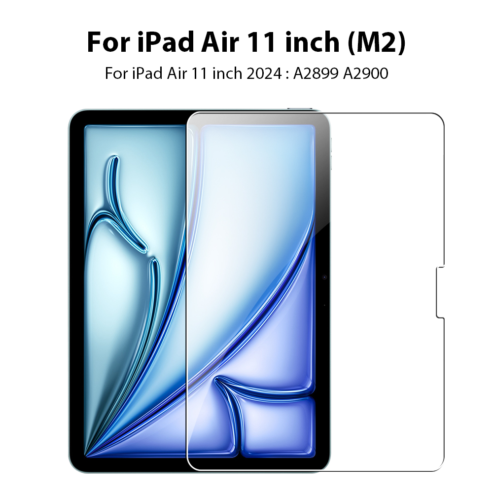 Protector de pantalla de vidrio templado para IPad Pro 12,9 12 9 11 13 pulgadas 2024 Air 4 5 10th 7th 8th 9th Generación 10,2 Mini 6 9,7 película: Plata