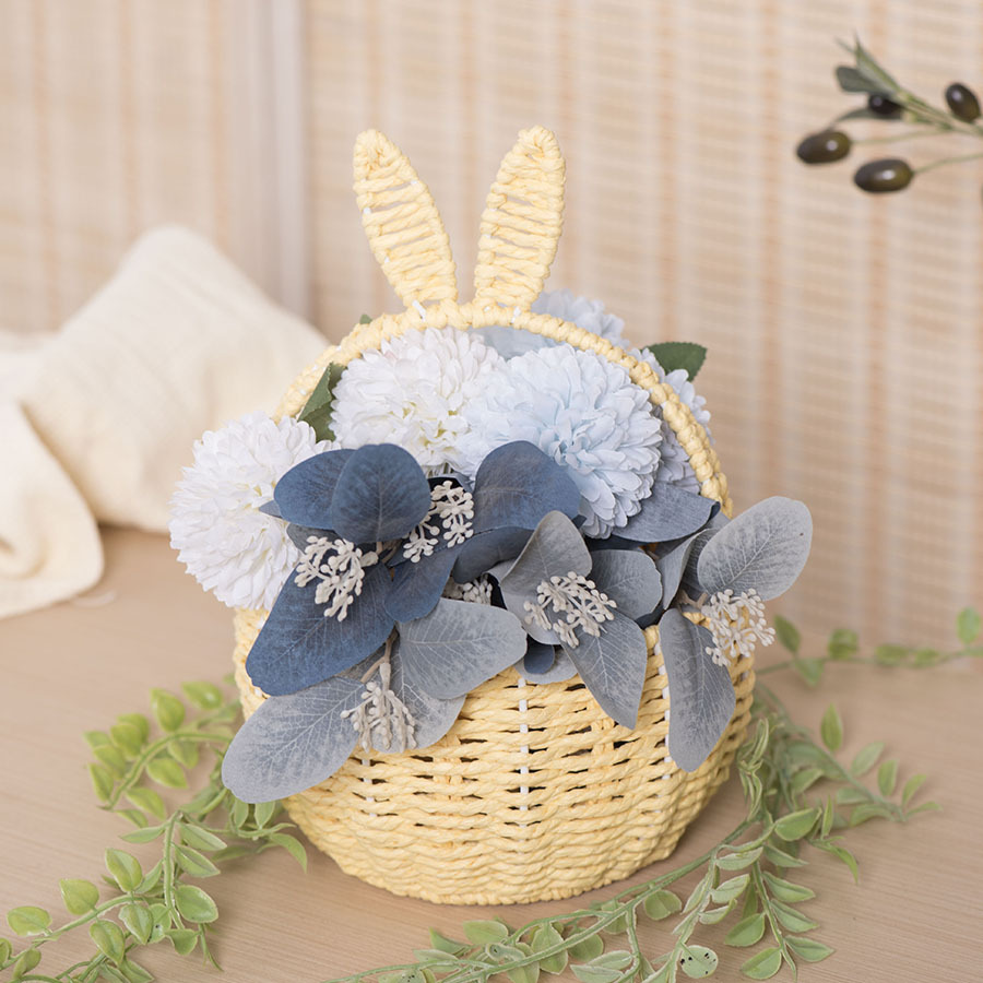 Paasmand Schattig konijntje Oormandje Konijnenmanden Geweven bloemenmand Cadeauopslaghouder Manden Picknickmanden Bloemenvaas