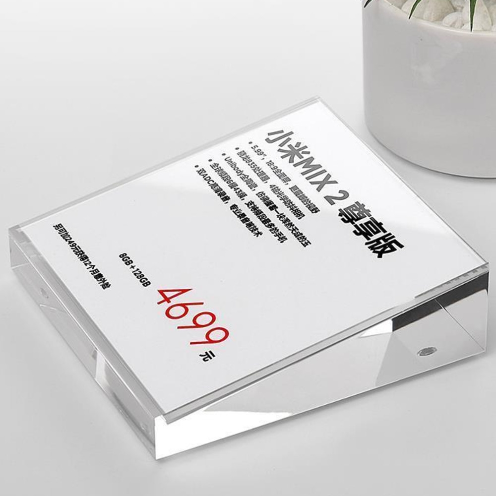 Acrylic Price Tag Label Frame Inclined Transparent Menu List Display Stand Vertical Commodity Introduction Sign Holder
