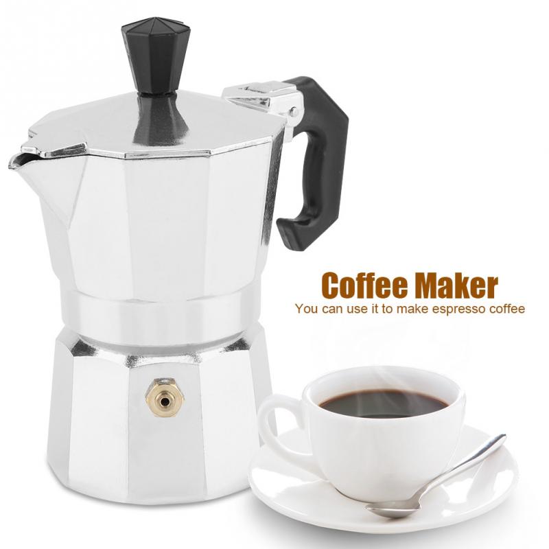 50ml 1 kopp moka spishäll kaffebryggare aluminiumkanna fransk mocka espresso perkolator kanna manuell tillverkare mockakanna 1 kopp