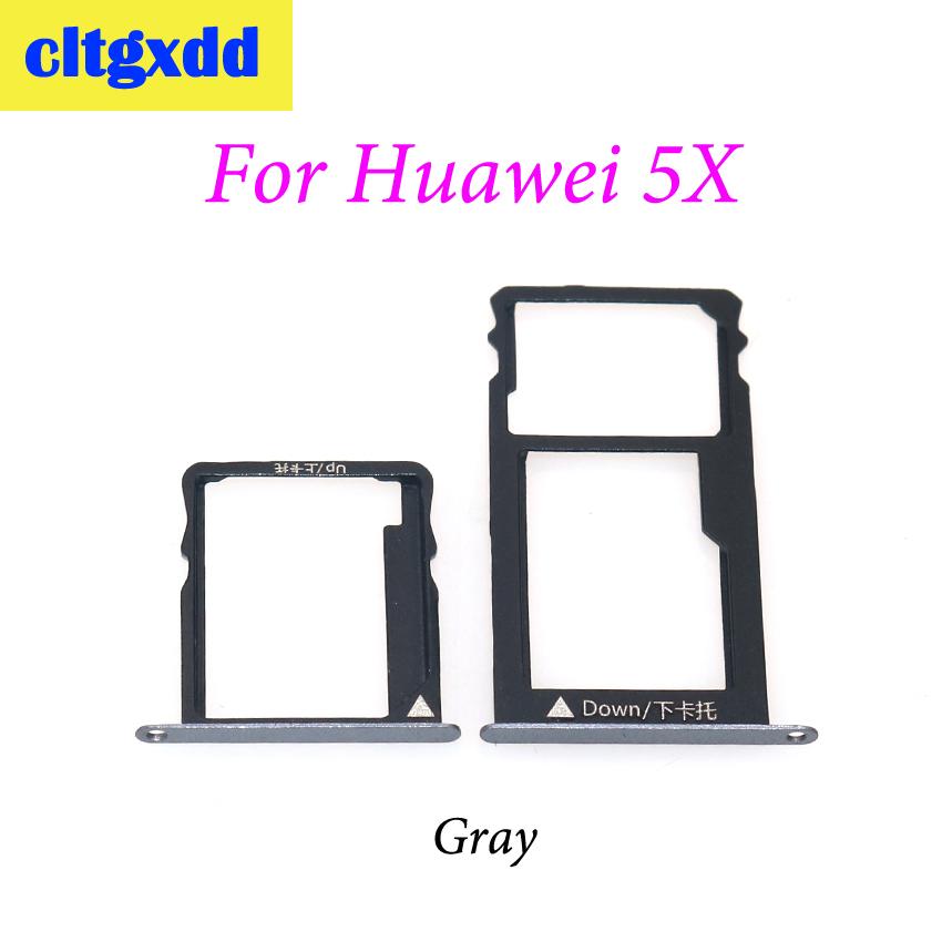 cltgxdd SIM Card Tray + Nano SIM & Micro SD For Huawei Honor 5C 5X 6X SIM Card Reader Tray Holder Slot Replacement Parts: For Huawei 5X Gray