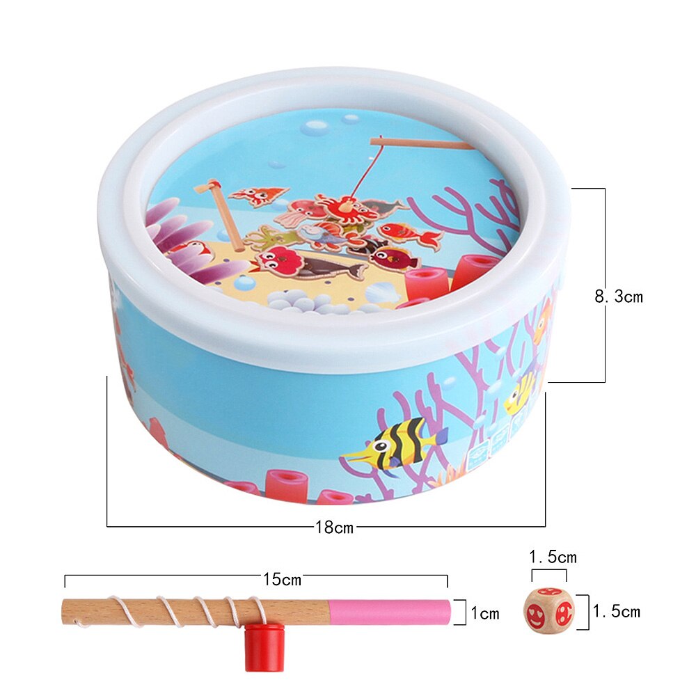 Magnetic Fishing Educational Fishing Game Wooden Toy Child Baby Birthday Parent Chiid Interaction Funny Fishing Toy