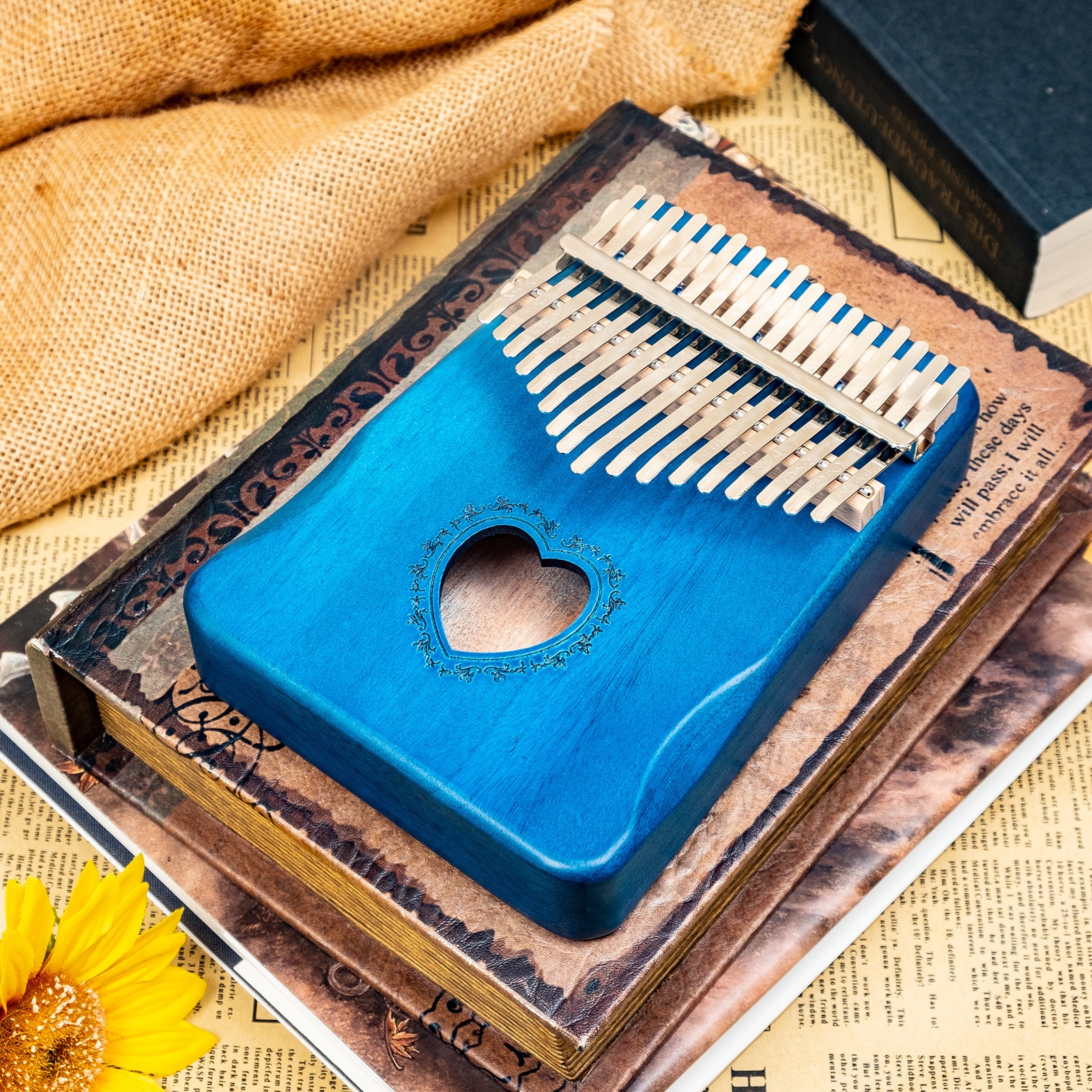 Kalimba 17 key Thumb Piano Wood Mahogany Mbira Body Musical Instruments Africa Kalimba Piano with Accessories