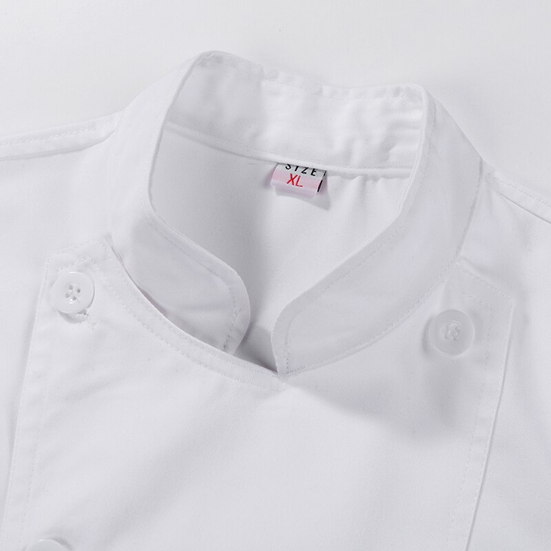 White Short Sleeve Kitchen Cooking Jacket Summer Food Service Restaurant Chef Uniform Cafe Hairdressers Salon Work Shirt Unisex