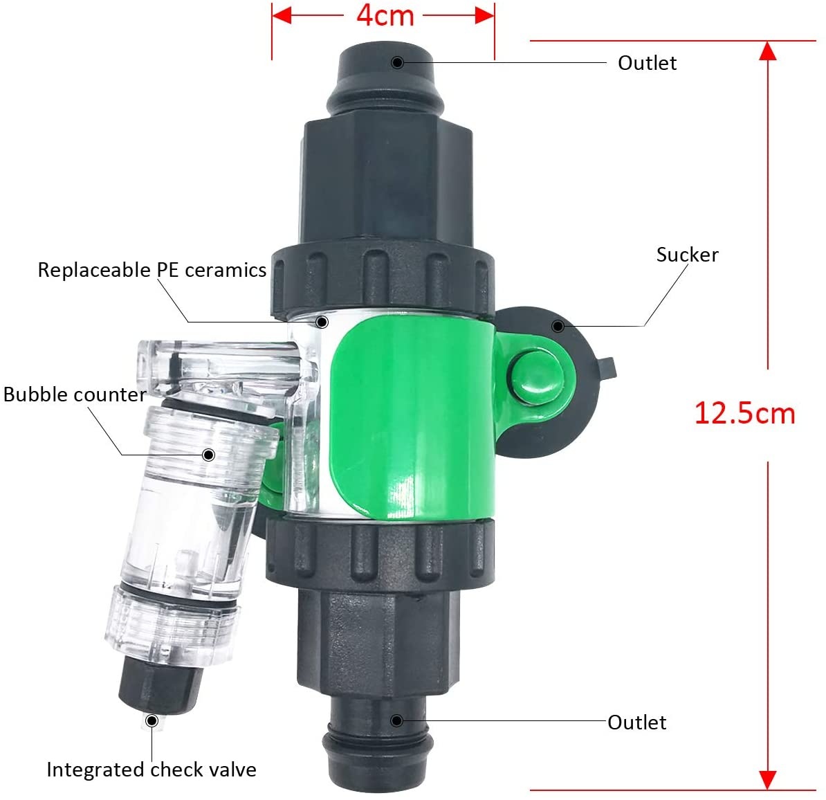 Atman 3in1 Atomizer System CO2 Diffuser Dissolution Bubble Counter Check Valve Suitable For Three Size Hose