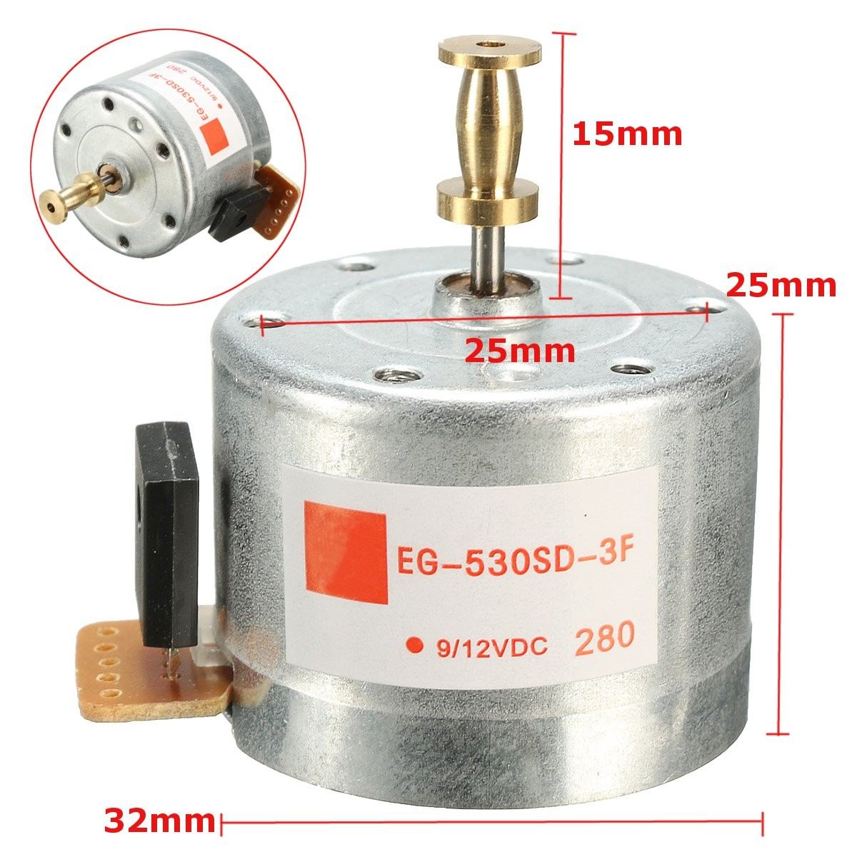 LEORY Metal Turntables Motor 25 mm Mounting Holes DC 9-12V 3-Speed 33/45/78 RPM Turntable Record Player Motor