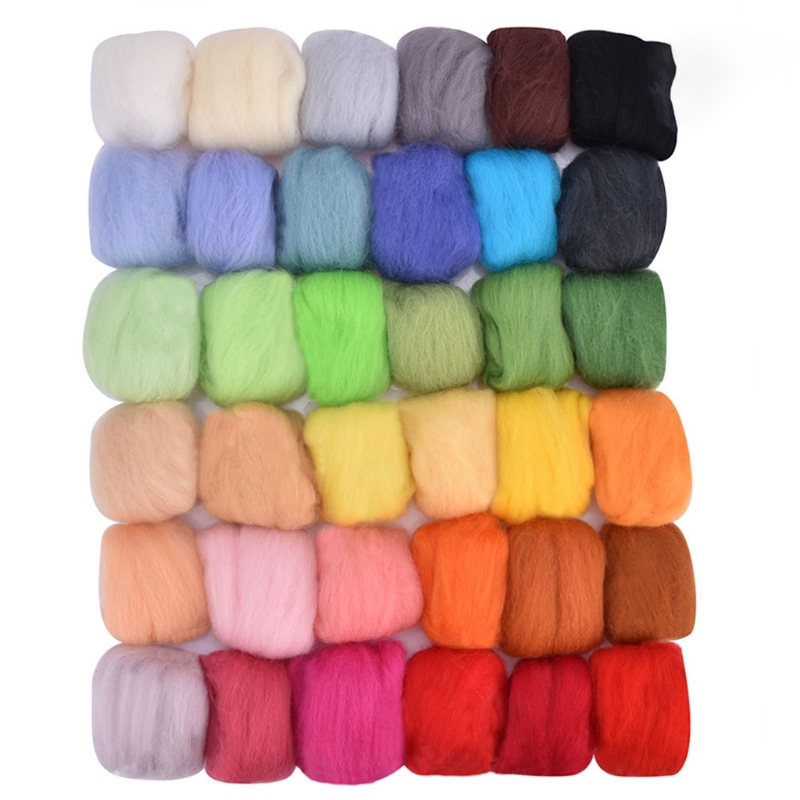 Handmade Needle Felting Starter Kit Roving Wool Set with Tool DIY Craft Material 87HA: 3